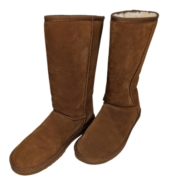 Women’s Chestnut Shearling-Lined Leather Winter Boots | Size 9 Classic UGG-Style - Picture 4 of 7